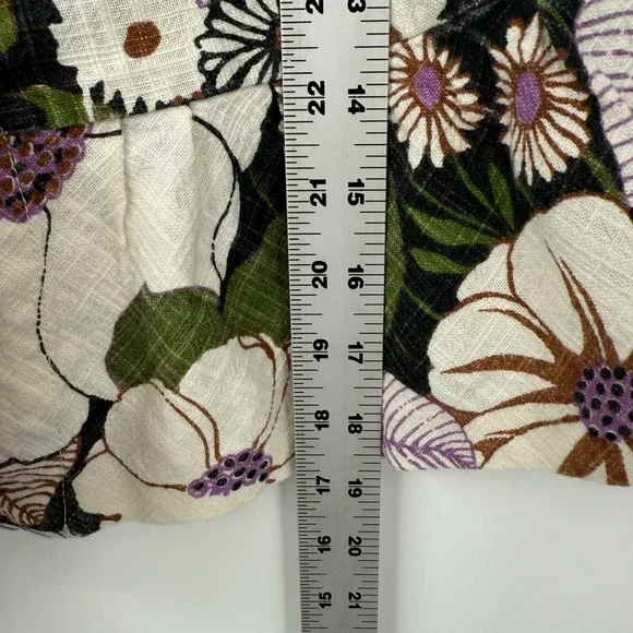 Maje Floral Top Puff Sleeve Sz L Boho Milkmaid Fairy Cottage Loflower Peplum - Picture 6 of 12